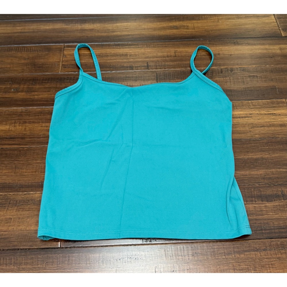 PacSun Your Favorite Teal Blue Cami Tank Top Shelf Bra Spaghetti Strap Large